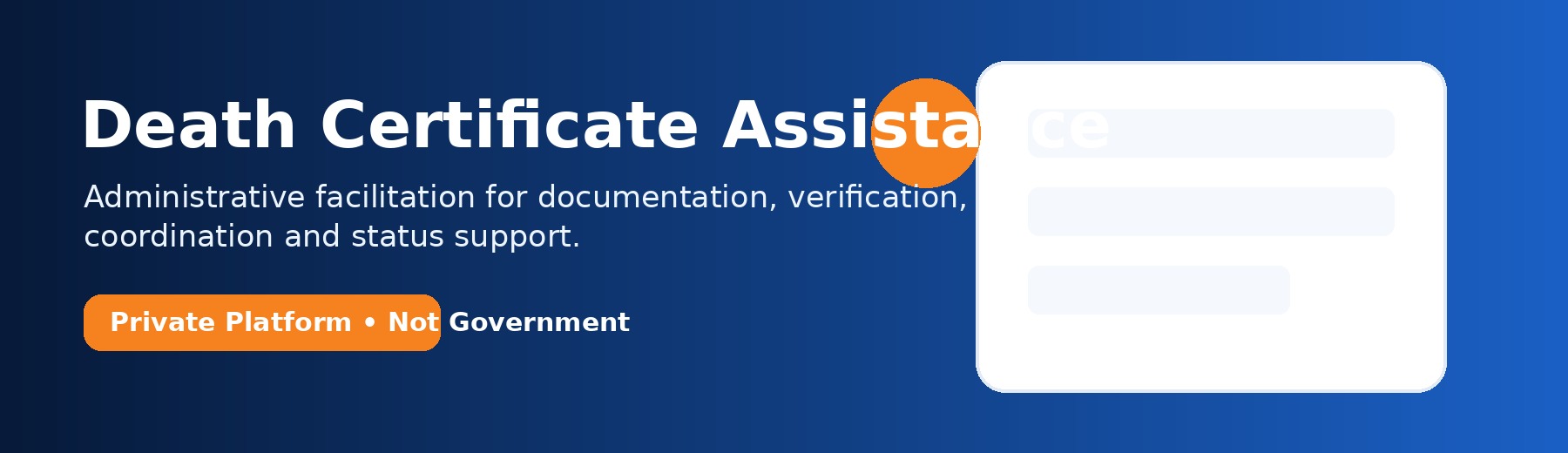 Death Certificate Assistance